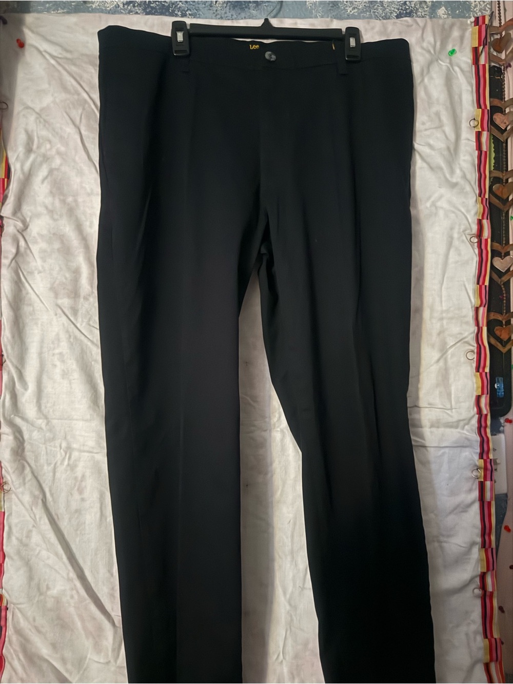 Lee Total Freedom Men’s 38x32 Black Relaxed Fit Flat Front Dress Pants